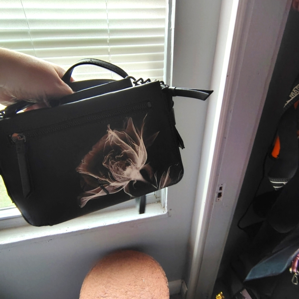 Brown Floral Handbag